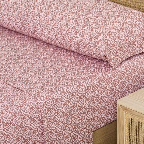 Set di lenzuola cotone Mazzuno reversibile marsala letto-singolo