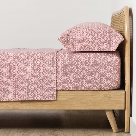 Set di lenzuola cotone Mazzuno reversibile marsala