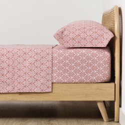 Set di lenzuola cotone Mazzuno reversibile marsala Set di lenzuola cotone Mazzuno reversibile marsala