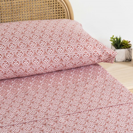 Set di lenzuola cotone Mazzuno reversibile marsala