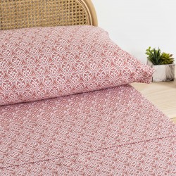 Set di lenzuola cotone Mazzuno reversibile marsala Set di lenzuola cotone Mazzuno reversibile marsala