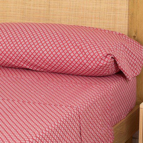 Set di lenzuola cotone Neville rosa fragola