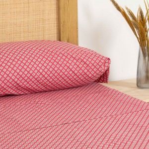 Set di lenzuola cotone Neville rosa fragola