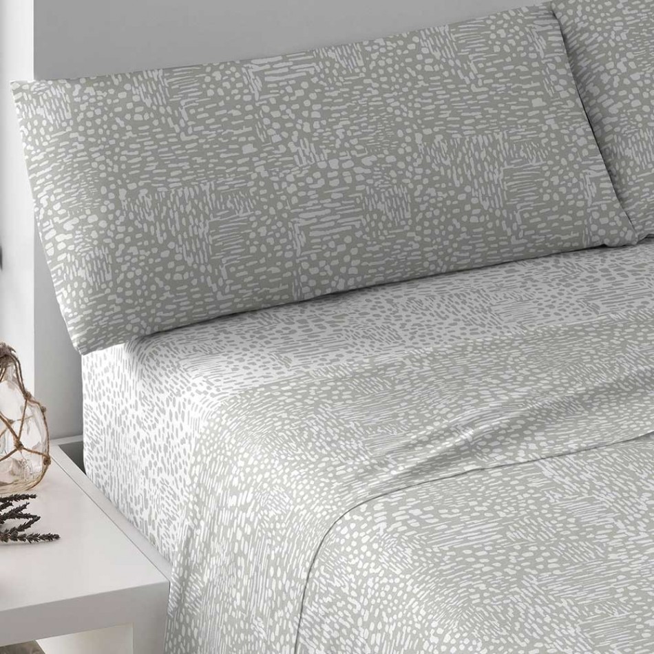 Set di lenzuola cotone New Mati reversible grigio perla letto-singolo