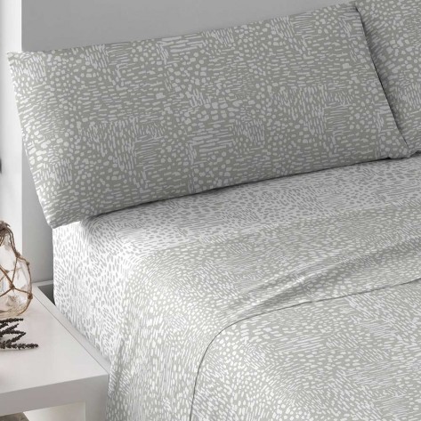 Set di lenzuola cotone New Mati reversible grigio perla letto-singolo