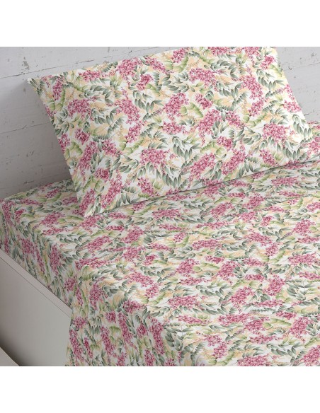Set di lenzuola cotone Nora malva rosa letto-singolo