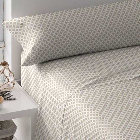 Set di lenzuola cotone Ohio sabbia Set di lenzuola cotone Ohio sabbia