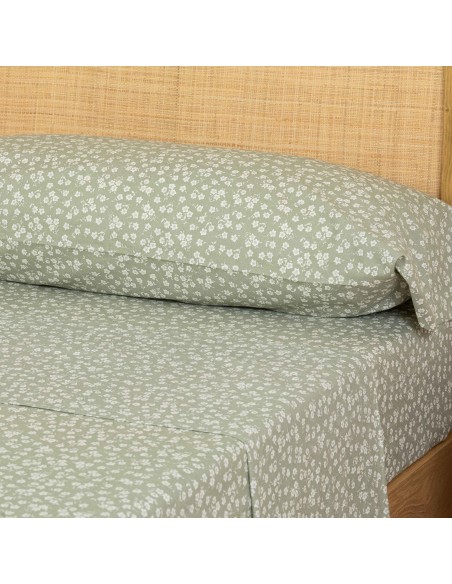 Set di lenzuola cotone Oniris verde militare letto-singolo