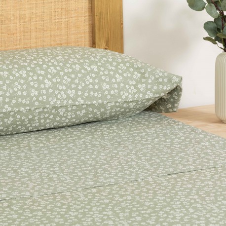 Set di lenzuola cotone Oniris verde militare letto-singolo