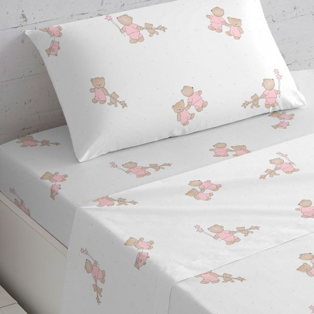  Set di lenzuola cotone Peluche rosa  letto-singolo