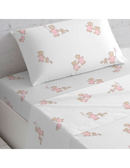  Set di lenzuola cotone Peluche rosa  letto-singolo
