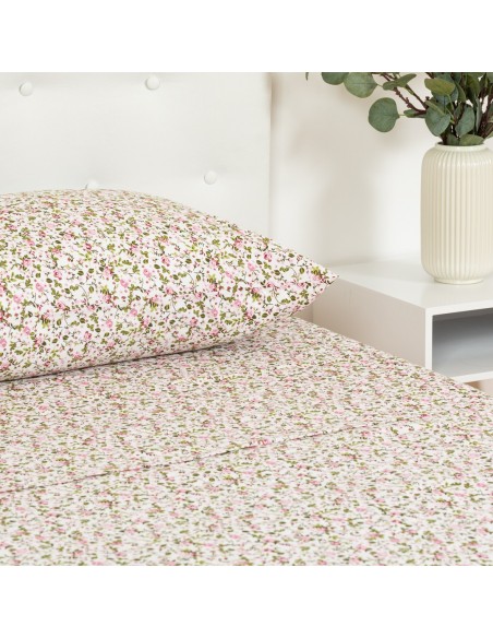 Set di lenzuola cotone Pia rosa letto-singolo
