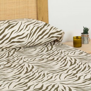 Set di lenzuola cotone Print verde militare