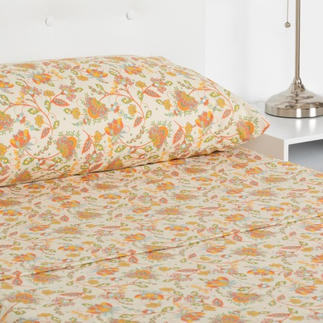 Set di lenzuola cotone Sentimiento mattone letto-singolo