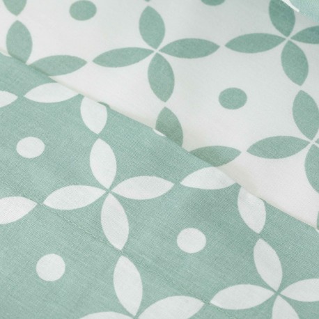 Set di lenzuola cotone Sinaloa reversibile verde tiffany