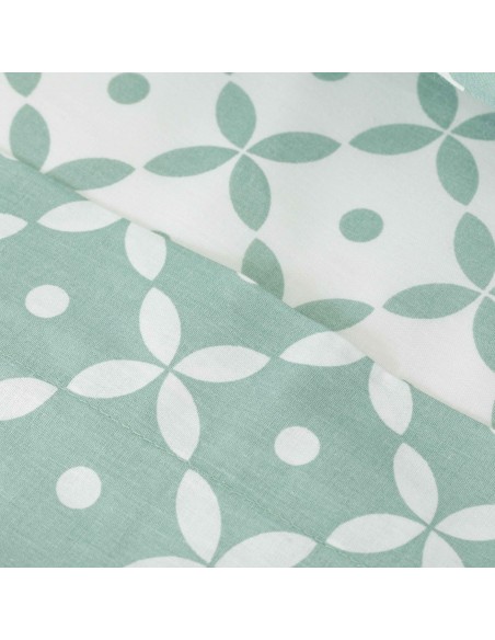 Set di lenzuola cotone Sinaloa reversibile verde tiffany singolo letto-singolo