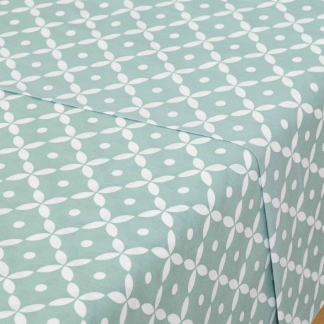 Set di lenzuola cotone Sinaloa reversibile verde tiffany