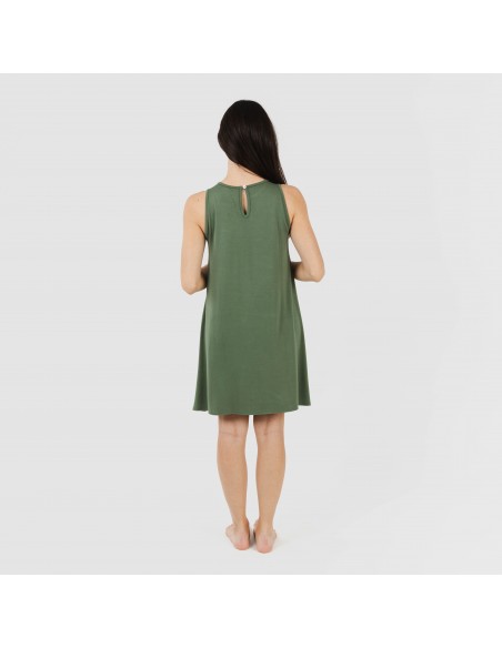 Vestito corto canotta viscosa tinta unita