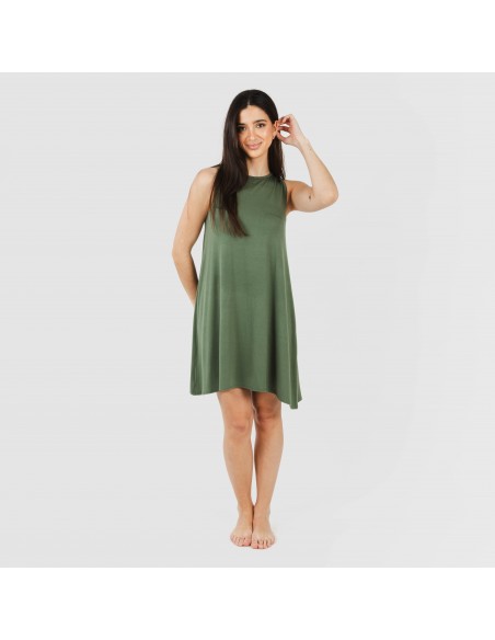Vestito corto canotta viscosa tinta unita