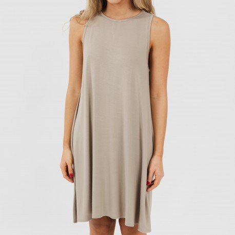 Vestito corto canotta viscosa tinta unita