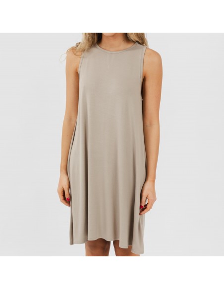 Vestito corto canotta viscosa tinta unita