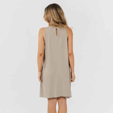 Vestito corto canotta viscosa tinta unita