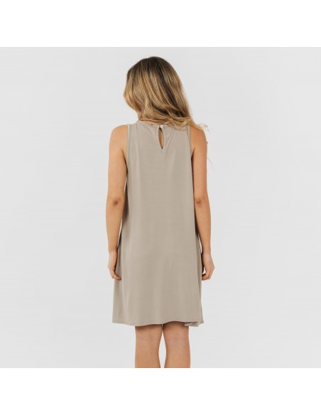 Vestito corto canotta viscosa tinta unita