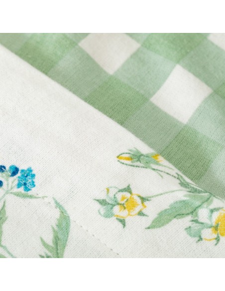 Set di lenzuola flanella Alexandra reversibile verde letto-singolo