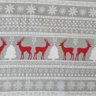 Set di lenzuola flanella Ciervo rosso - grigio - bianco 2