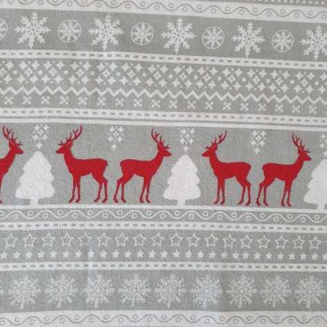Set di lenzuola flanella Ciervo rosso - grigio - bianco