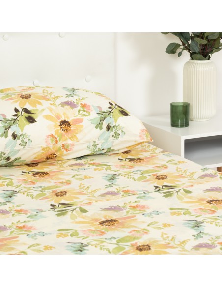Set di lenzuola percalle August naturale letto-singolo