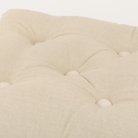 Cuscino per sedia con bottoni in cotone tinta unita