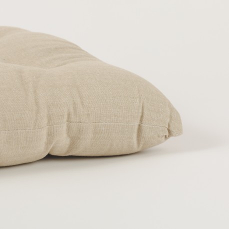 Cuscino per sedia con bottoni in cotone tinta unita