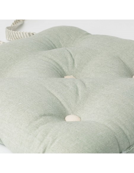 Cuscino per sedia con bottoni in cotone tinta unita cuscini-per-sedie