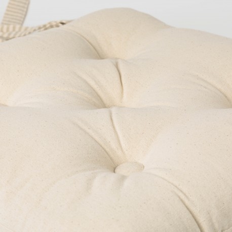 Cuscino per sedia con bottoni in cotone tinta unita