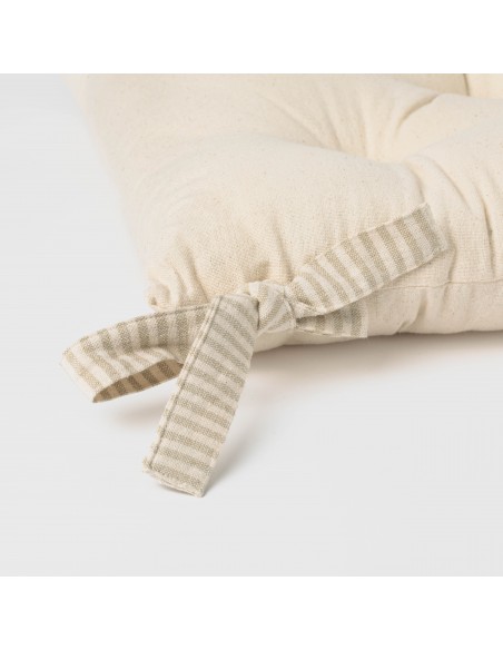 Cuscino per sedia con bottoni in cotone tinta unita Cuscino per sedia con bottoni in cotone tinta unita