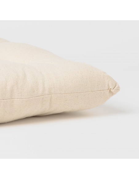 Cuscino per sedia con bottoni in cotone tinta unita Cuscino per sedia con bottoni in cotone tinta unita