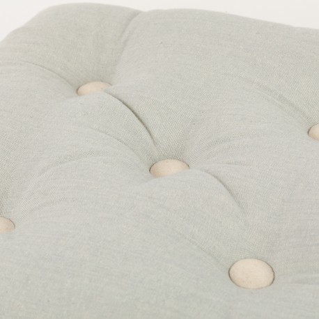 Cuscino per sedia con bottoni in cotone tinta unita