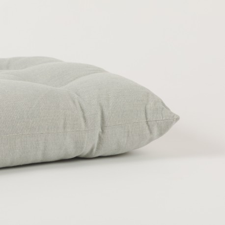 Cuscino per sedia con bottoni in cotone tinta unita