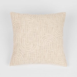 Cuscino quadrato cotone Ceballos bianco antico 45x45 - federa + imbottitura