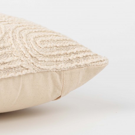 Cuscino quadrato cotone Ceballos bianco antico 45x45 - federa + imbottitura