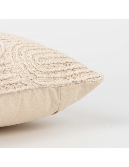 Cuscino quadrato cotone Ceballos bianco antico 45x45 - federa + imbottitura