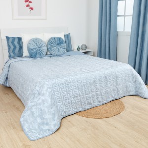 Copriletto jacquard ciniglia Elvira indaco - 120gr