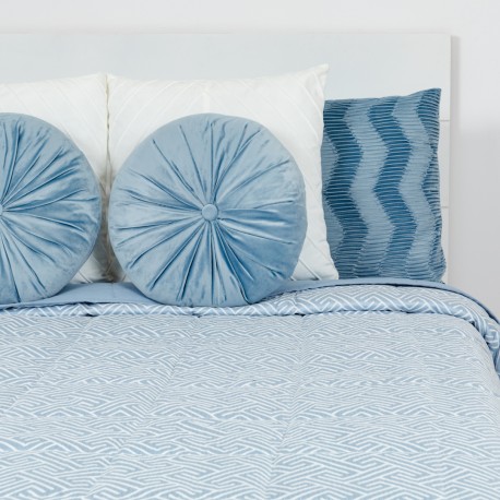 Copriletto jacquard ciniglia Elvira indaco - 120gr