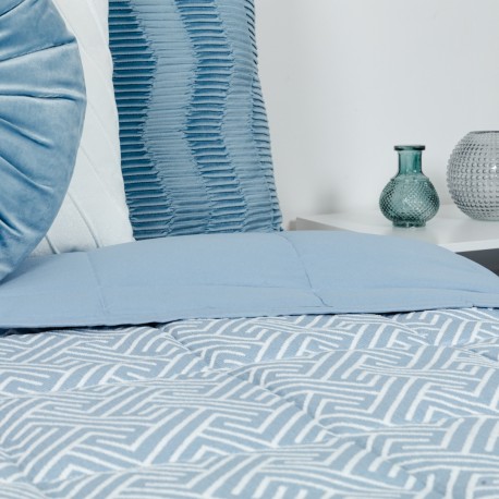 Copriletto jacquard ciniglia Elvira indaco - 120gr