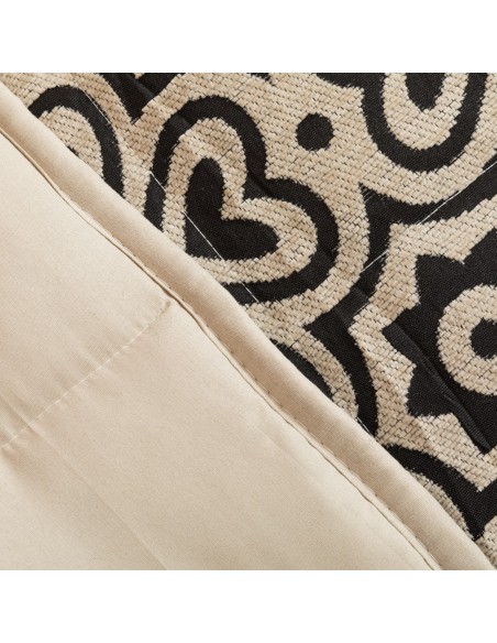 Copriletto jacquard ciniglia Capri beige nero - 120gr Copriletto jacquard ciniglia Capri beige nero - 120gr