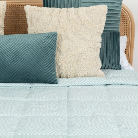 Copriletto jacquard ciniglia Andres verde tiffany - 120gr