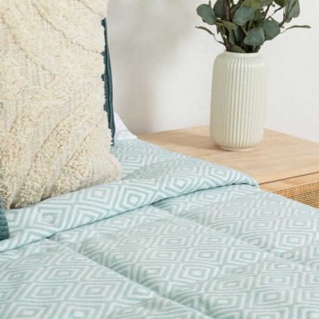 Copriletto jacquard ciniglia Andres verde tiffany - 120gr