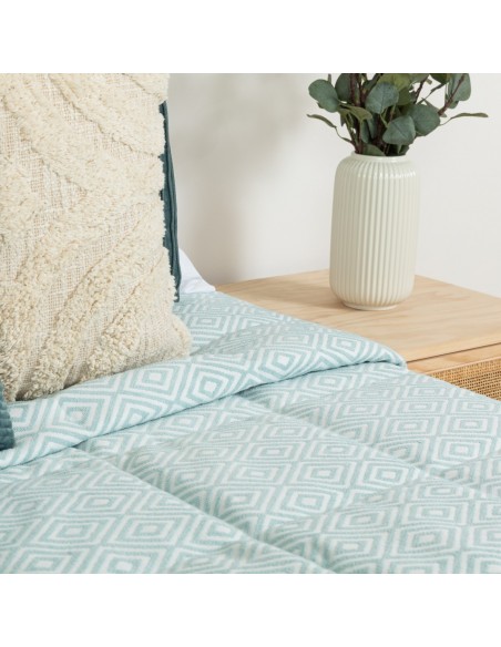 Copriletto jacquard ciniglia Andres verde tiffany - 120gr Copriletto jacquard ciniglia Andres verde tiffany - 120gr