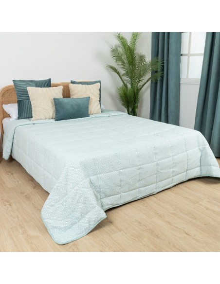 Copriletto jacquard ciniglia Andres verde tiffany - 120gr Copriletto jacquard ciniglia Andres verde tiffany - 120gr